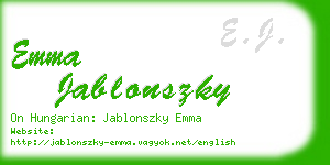 emma jablonszky business card